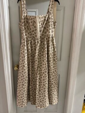 NWT Blu Pepper Cream Floral Square-Neck CORSET style dress